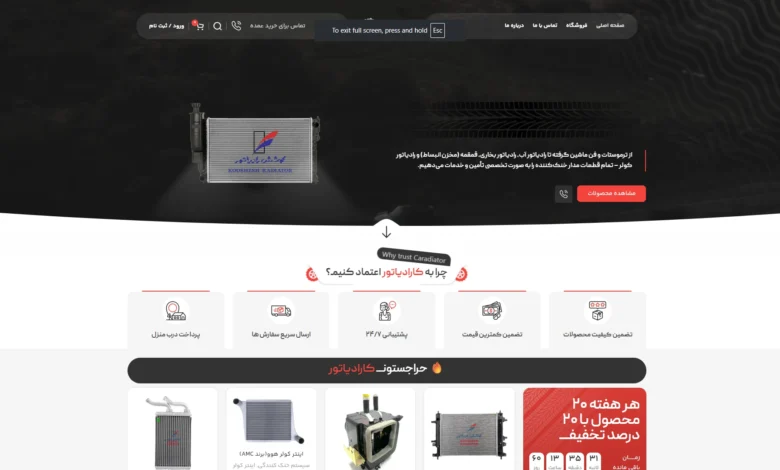 طراحی سایت کارادیاتور