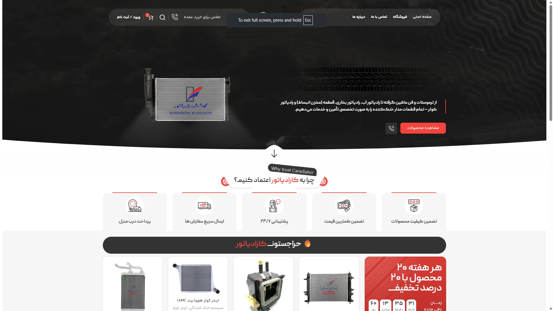 طراحی سایت کارادیاتور